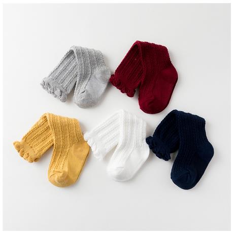0-3Years Peuter Kid Baby Meisjes Sokken Effen Ruches Herfst Winter Kinderen Meisjes Sokken Knie Hoge Witte Rode