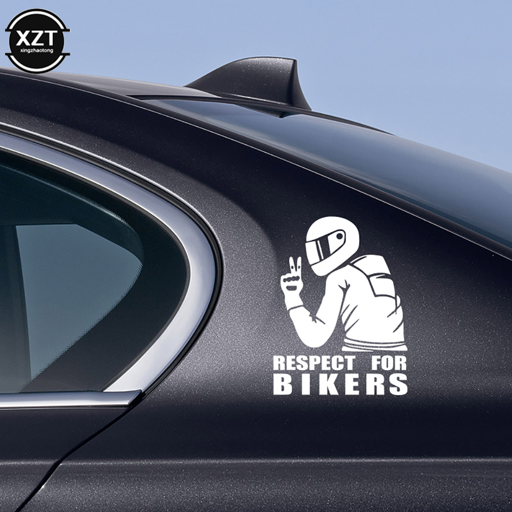 1pc 15x11CM Respektieren Radfahrer Aufkleber Für Auf Auto Motorrad Vinyl 3D Aufkleber Motorrad Vinyl 3D Aufkleber und Abziehbilder