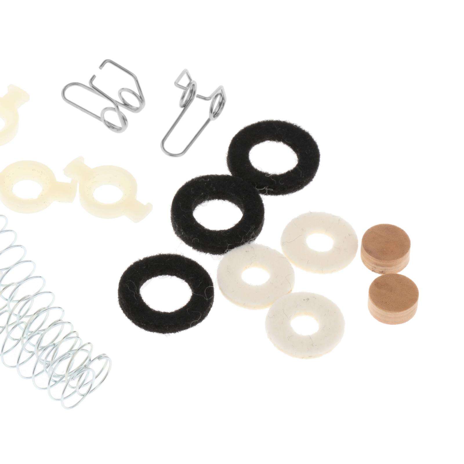 Kit de reparación de pistón de trompeta de 16 piezas, almohadilla de fieltro de resorte, almohadilla de corcho de válvula para Cornet de trompeta, accesorios de repuesto