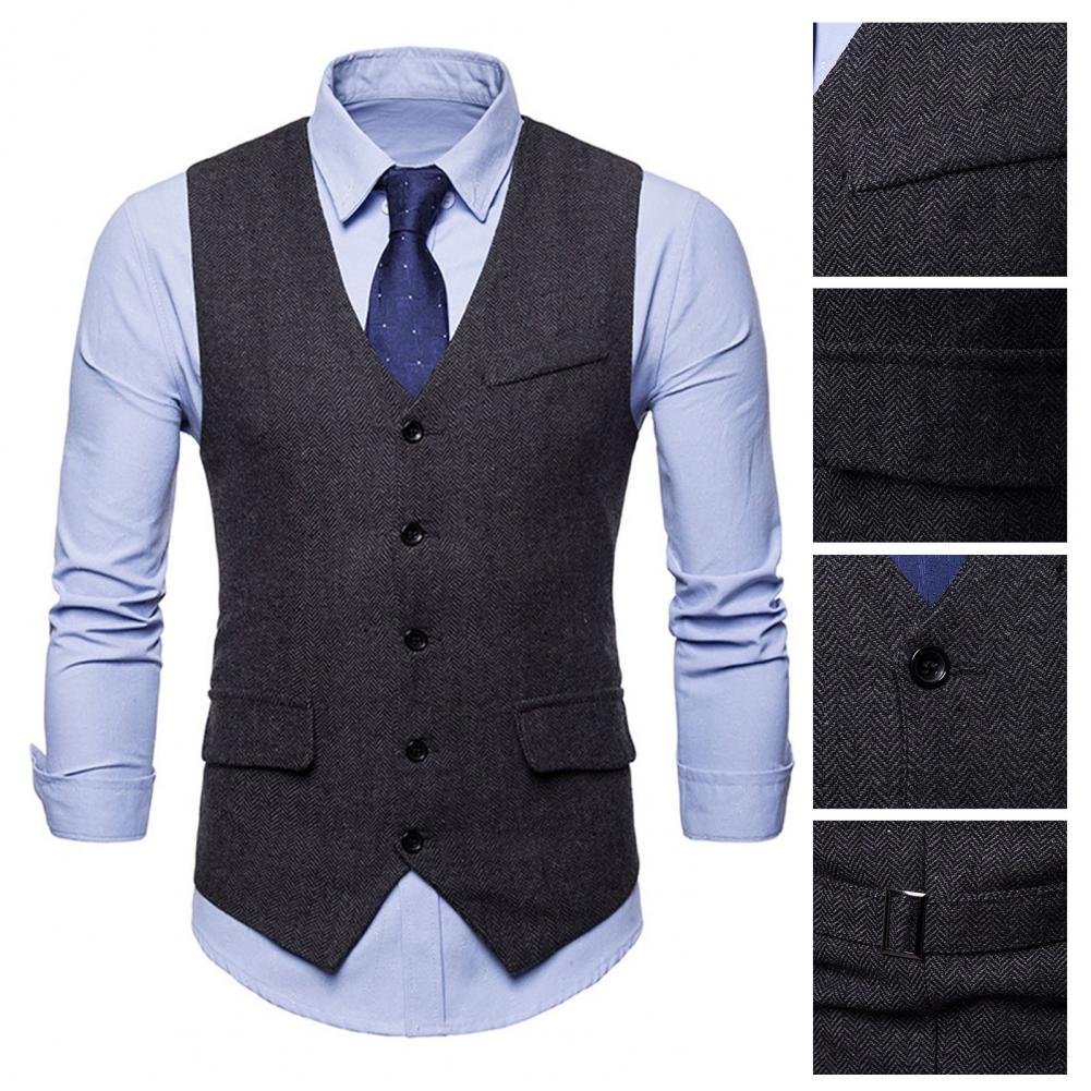Chaleco Formal de negocios para hombre, ropa de trabajo Simple y Popular de Color sólido, transpirable, Formal, ajustada