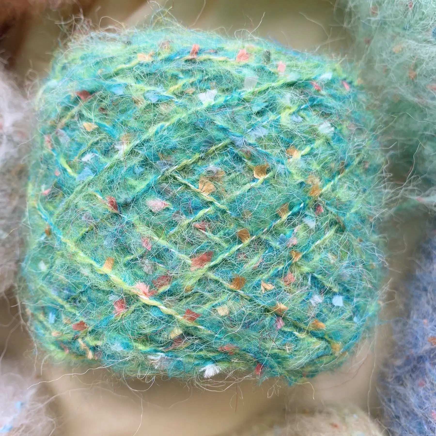 Hilo de mezcla de Mohair para tejer a mano, hilo de lana de Gypsophila mezclado, costura DIY, bufanda, suéter, sombrero, hilo de ganchillo, 50g por rollo: Plata