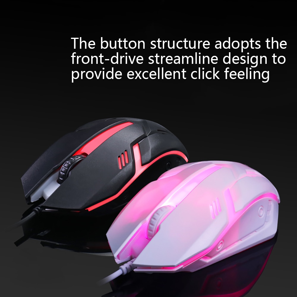 Tastiera E Mouse Set Tastiera Meccanica USB Tastiera Wired Retroilluminato A LED Gaming Tastiera Meccanica Per Gamer Desktop in Bianco e Nero