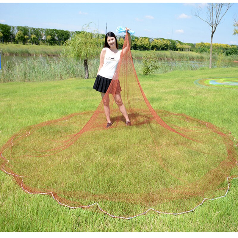 Lawaia Traditional Cast Net Hand Throw Fishing Trap Net Strong Tire Line Manually Spread Fish Nets Automatic Casting Landing Net