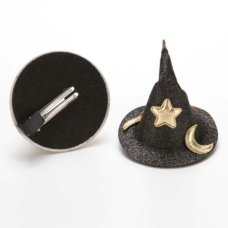 År jul børn glitter halloween heks hårnåle mini heks hat fest hovedbeklædning cosplay rekvisitter