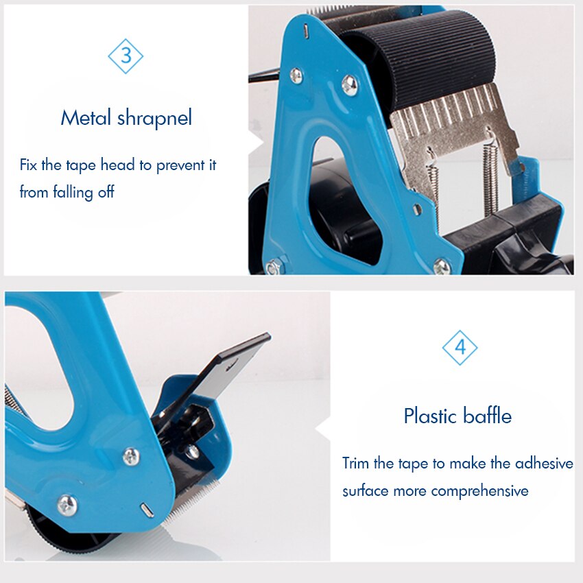 Handheld Tape Cutter 6cm Width Carton Sealer Ergonomic Packing Tape Dispenser for , Moving, Carton and Box Sealing