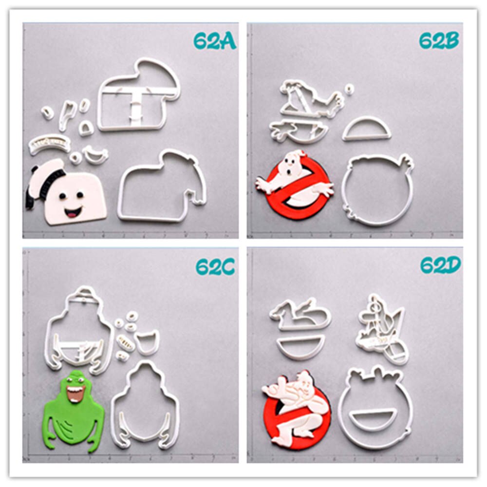 Ghostbusters Plastic Cake Cutter Set Custom Made 3D Printed Fondant Cupcake Top Cookie Cutter Cortadores De Fondant
