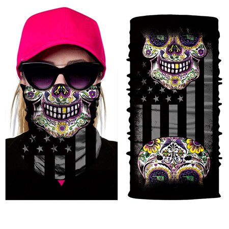 BJMOTO Magie Kopf Gesicht Maske Nahtlos Winddicht Anti-Uv Multi Verschleiß Rohr Bandana Durag Radfahrer Motorrad Schal: Modell 9