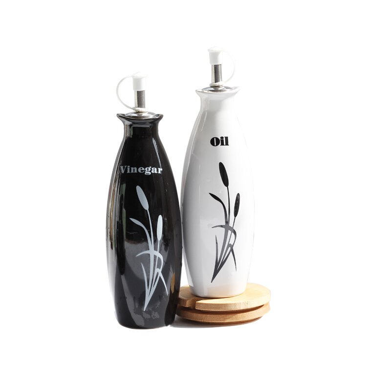 Juego de botellas de aceite en aerosol para cocina, contenedor de botella de aceite de cerámica grande sin goteo, utensilios de cocina OC50TL