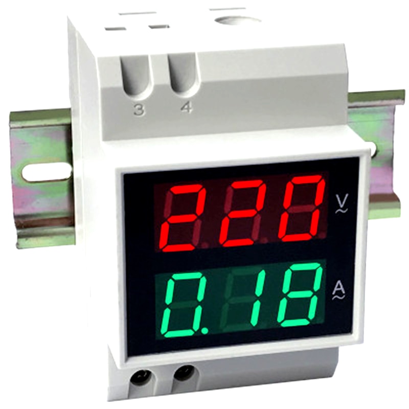 D52-2042 Din Rail Voltmeter Amperemeter AC80-300V AC200V-450V Digitale Ac Voltmeter Spanning Stroom Meter Led Display Elektrische Meter
