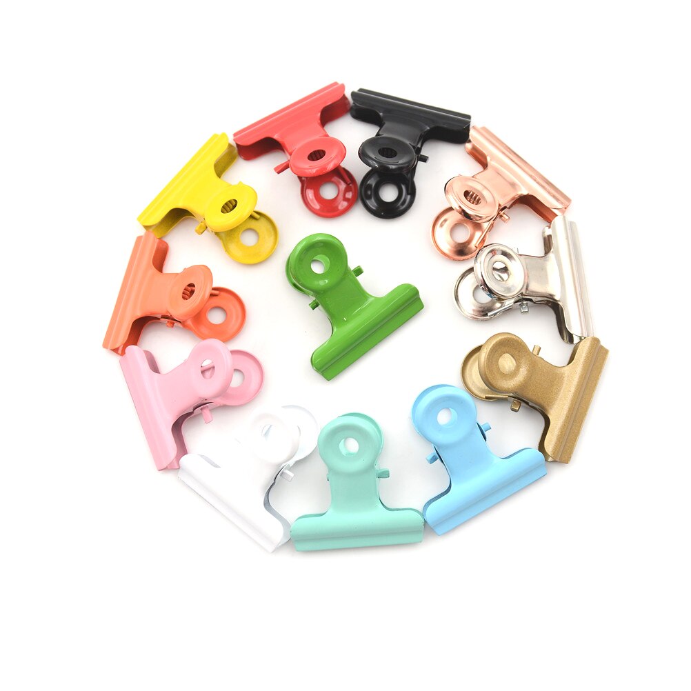 5pcs Colorful Metal Binder Clips Cute Folder Notes Letter Paper Clip Documents Clamp School Office Stationery 12 Colors