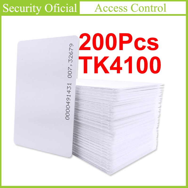 200PCS ID Thin Card TK4100 Chip Induction Card 125Khz Access Control Attendance Card PVC White RFID Key Tag Radio Frequency Card