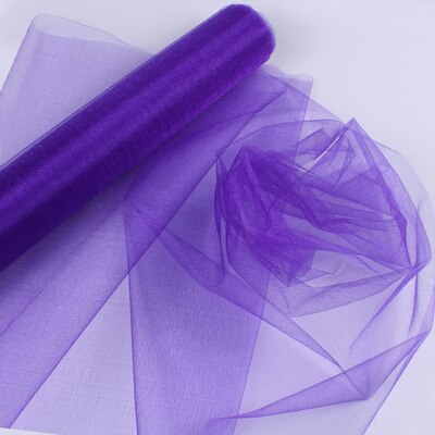 48CM x 5 M/10 M/15 M organza crystal tulle baby bad sneeuw garen voor bruiloft kerst verjaardag DIY party boog decoratie: deep purple / 72cmX10m