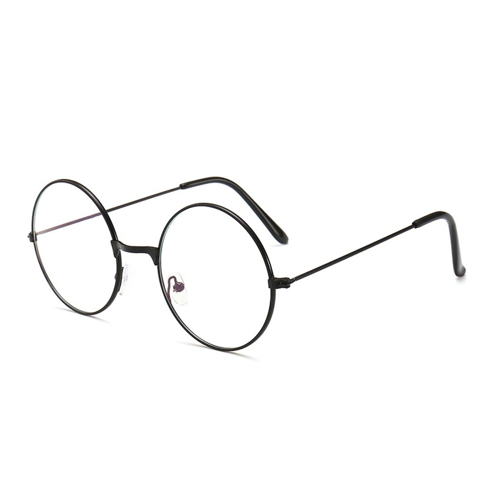 Gafas redondas Retro con luz azul para niños, lentes de lectura para hombres y mujeres, para ordenador, bloqueo de luz azul, para estudiantes: Ordinary lens black