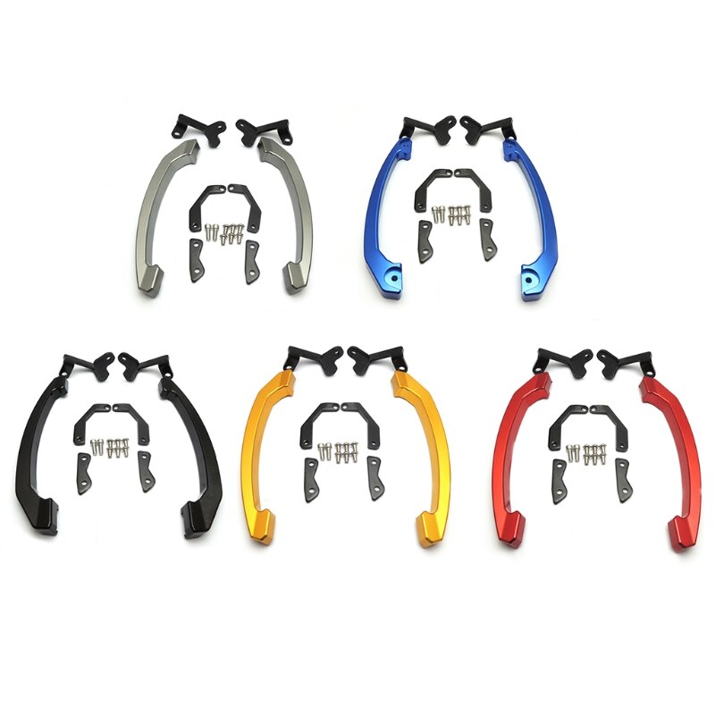 Motorcycle Tail Pillion Passenger Rear Seat Handle Armrest Bars Compatible with Yamaha-MT07 FZ07