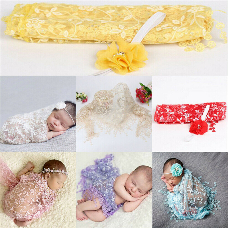 Newborn Baby Infant Floral Lace Shawl Receiving Blankets Summer Cute Thin Blanket Shawls Bebe Kids Photography Photo Props Shawl