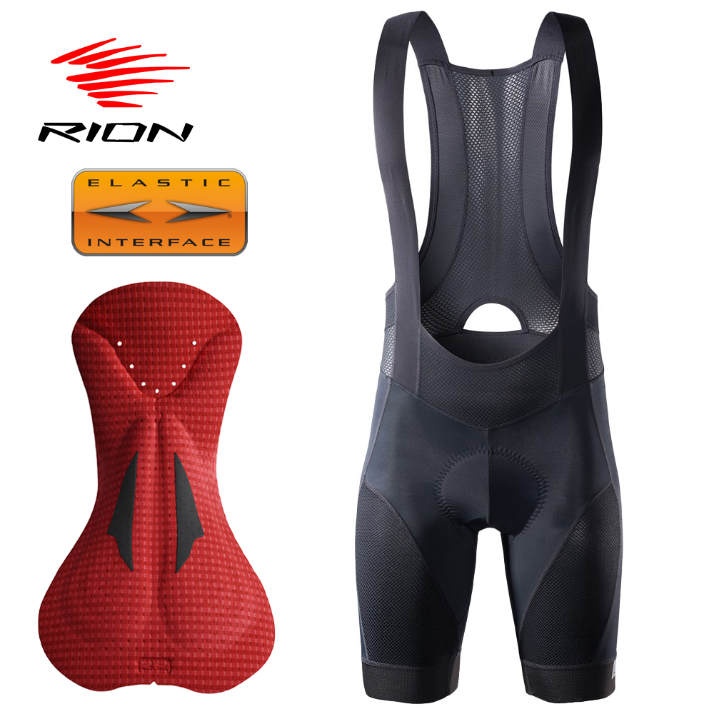 RION-pantalones cortos con pechera para ciclismo para hombre, ropa interior de verano para bicicleta, cojín con interfaz elástica, medias acolchadas 3D para bicicleta de montaña y descenso