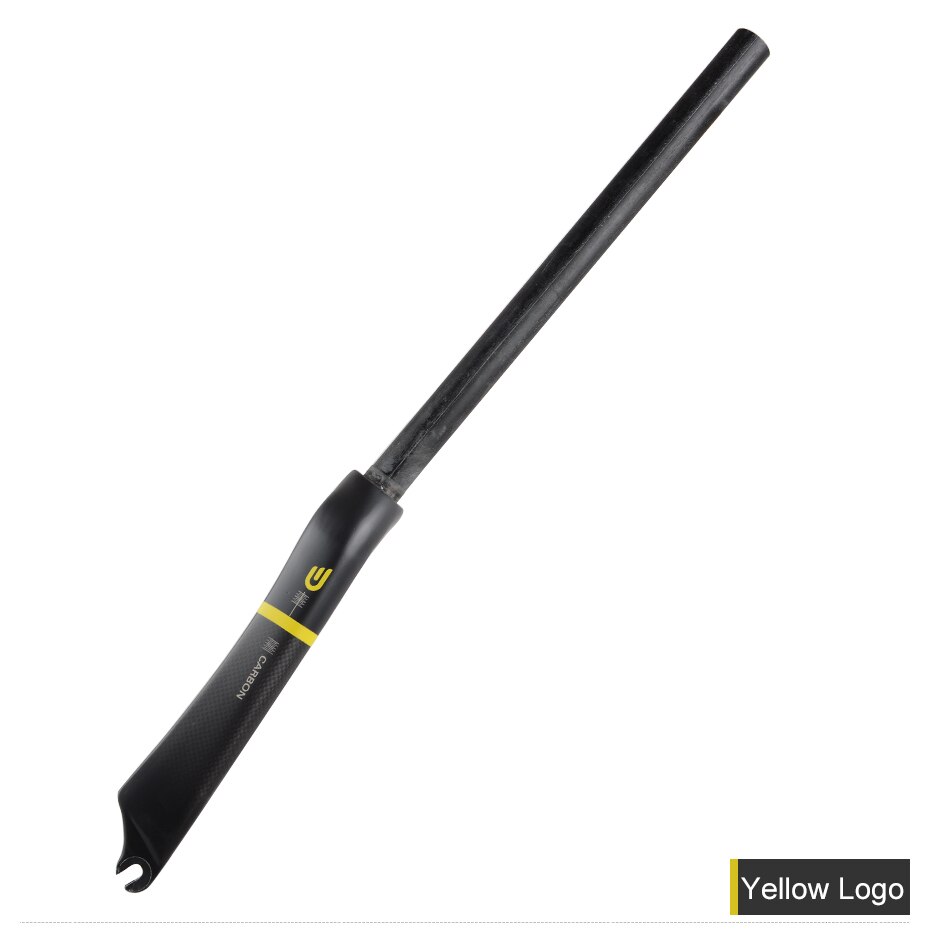 DODICI-horquilla plegable mate 3K de fibra de carbono para bicicleta, 20 pulgadas, horquilla de fibra de carbono para bicicleta, freno C, calibre de horquilla BMX de 28,6mm: Yellow Logo 20er