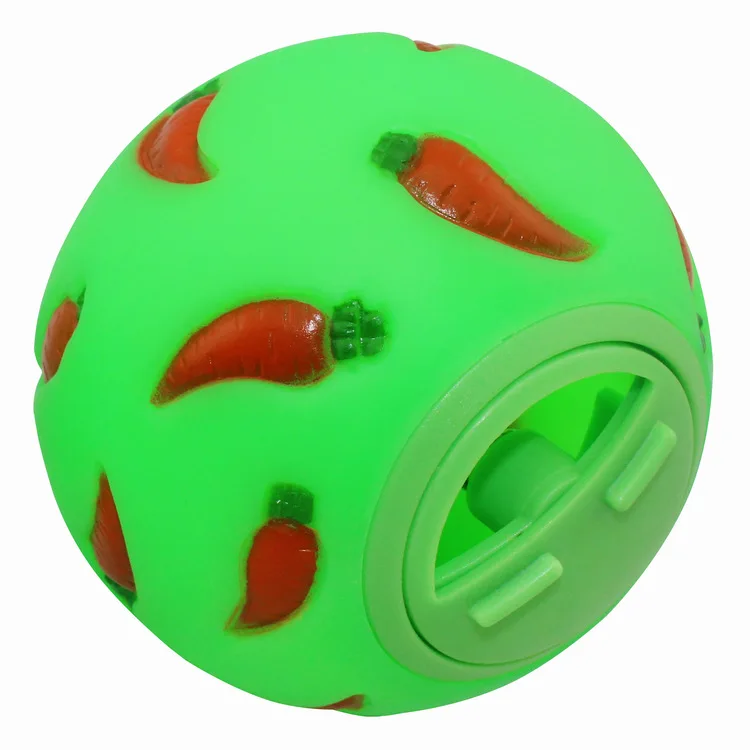 Boule de friandises pour lapin, mangeoire lente pour animaux de compagnie, jouet interactif pour collation, balle résistante aux morsures, jouets d'alimentation, fournitures pour chat cochon d'inde: Kaki foncé