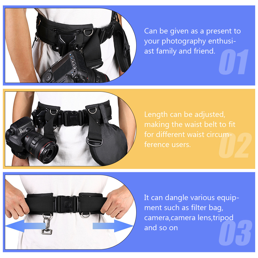 Adjustable Camera Utility Belt Camera Waist Belt Photography Accessories