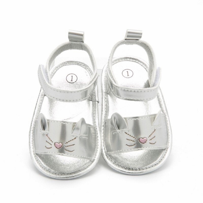 Summer Baby Girl Sandals Newborn Baby Cute Cat Soft Soled Golden Princess Infant Girl Sandals Baby Shoes