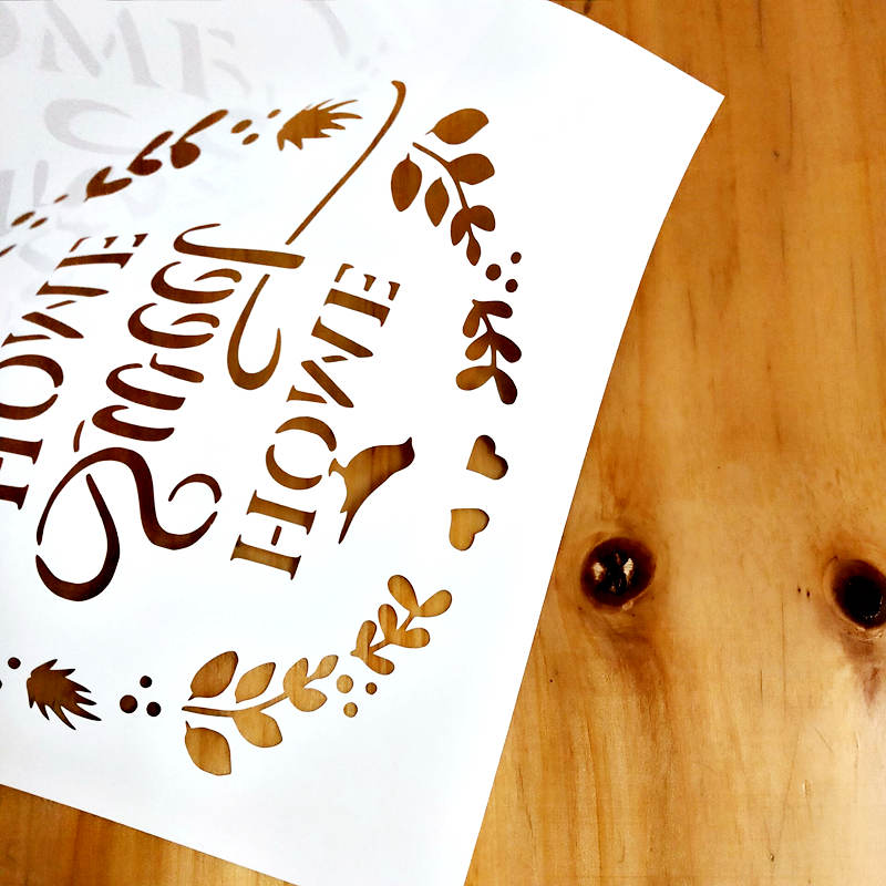 HOME SWEET HOME Stencil Template, Durable Plastic 10mil, one piece 21cm*21cm