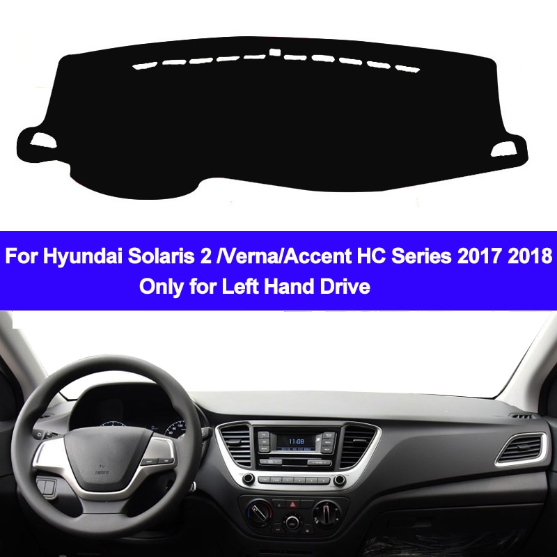 Auto Innerlijke Dashmat Dash Mat Dashboard Cover Pad Zonnescherm Dash Board Cover Tapijt Voor Hyundai Solaris 2 Accent Verna