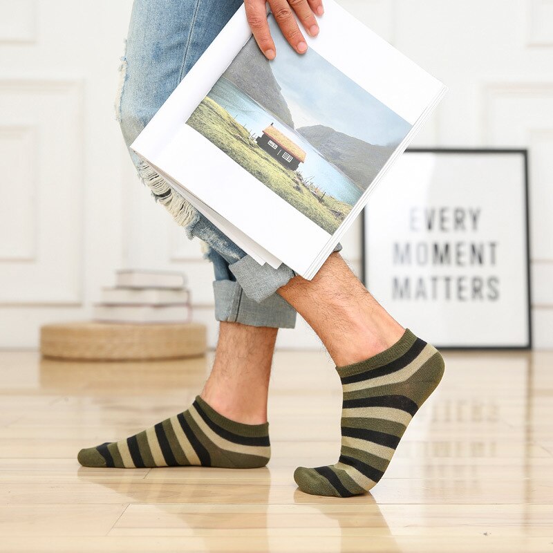 Dippu's no-show bomullsstrumpor korta tubstrumpor lågtoppade fritidsstrumpor studenters strumpor kammad bomull för kvinnor: En grön svart