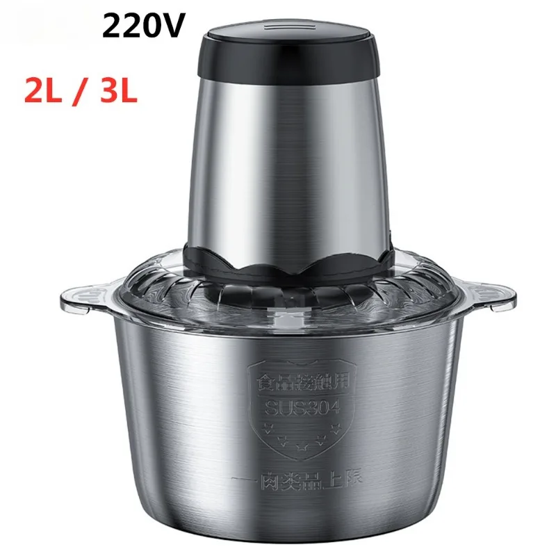 2l 3l elektrisk kødhakker 220v stk. kødhakker i rustfrit stål køkkenmixer blender maskine hakker foodprocessor