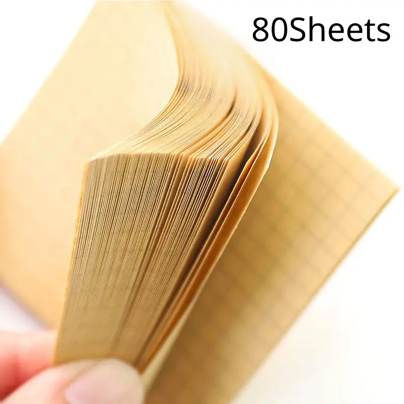 Bloc-notes autocollant en papier Kraft, bloc-notes avec lignes de grilles, parfait pour les Notes et les rappels, 3 paquets