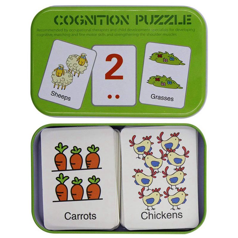 Anti-Tear Flash Cards Learning Alphabet Puzzle Cards Matching Puzzle Cognitive Early Educational Learning Toys Mental Storage B