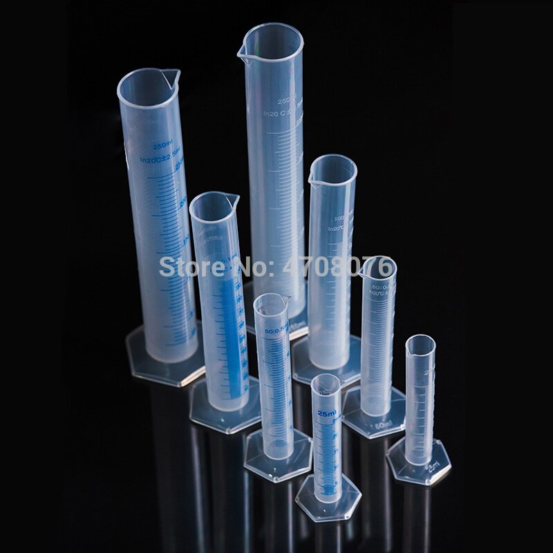 50ml 12 stücke Absolvierte kunststoff zylinder mit blau skala PP labor Sauerei werkzeug transparent fest boden