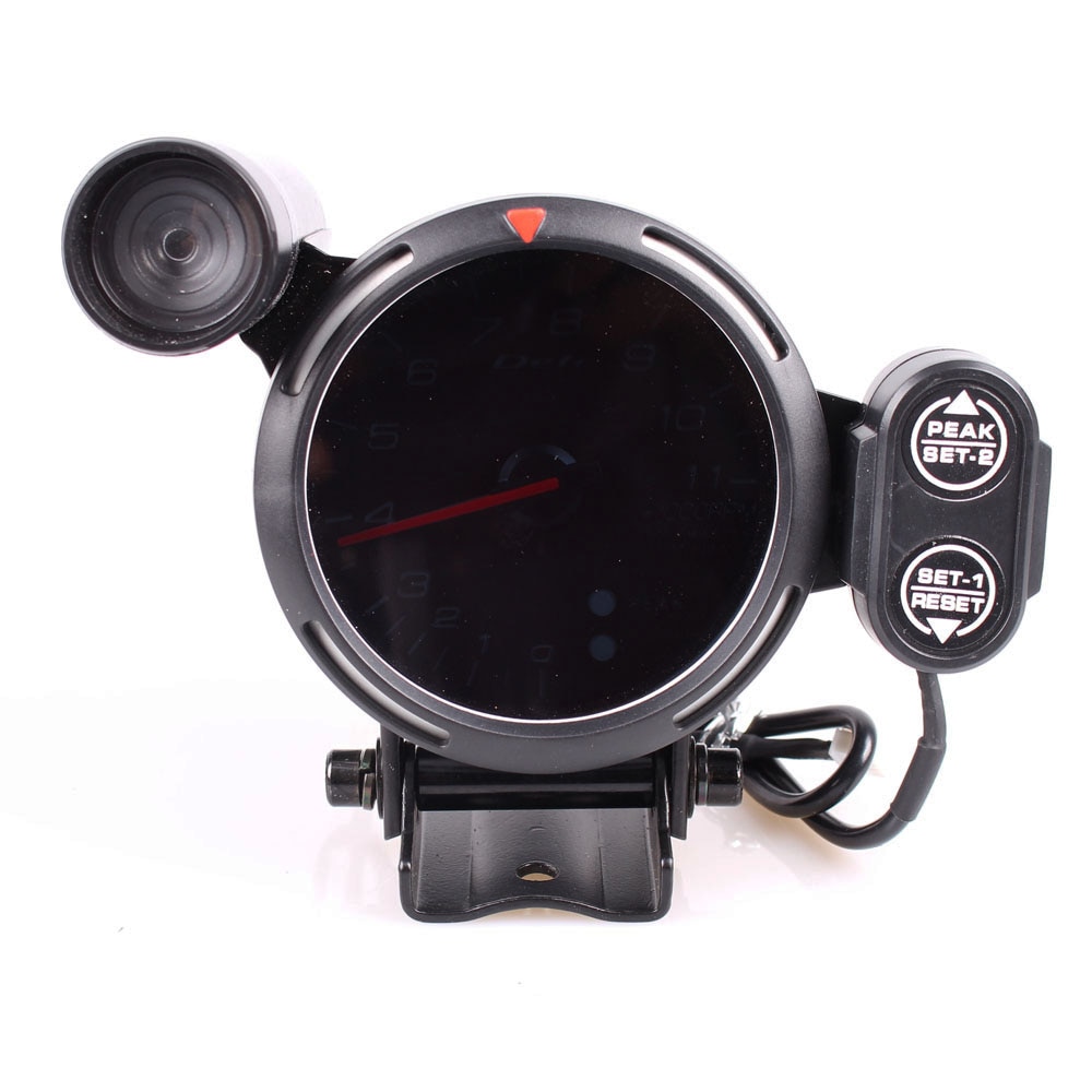 Defi 3.75 Inch 80mm 7 Colors 0-11000 RPM Stepper Motor Tachometer RPM Gauge with Shift Light for Auto Car
