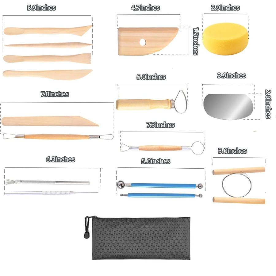 Keramische gereedschapsset, 8/17-delige polymeerklei gereedschap, model klei snijgereedschapsset, aardewerk CarvingTools, trimmen, embossingpatronen