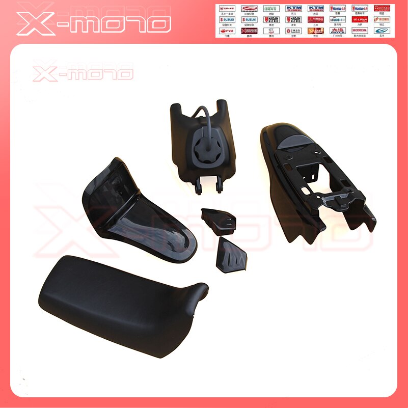 Carrosserie Plastic Kuip Body Kit Voor Yamaha PW50 PY50 Pw 50 Pee Wee Plastic Spatbord Lichaam Seat Gas Tank Kit: Black