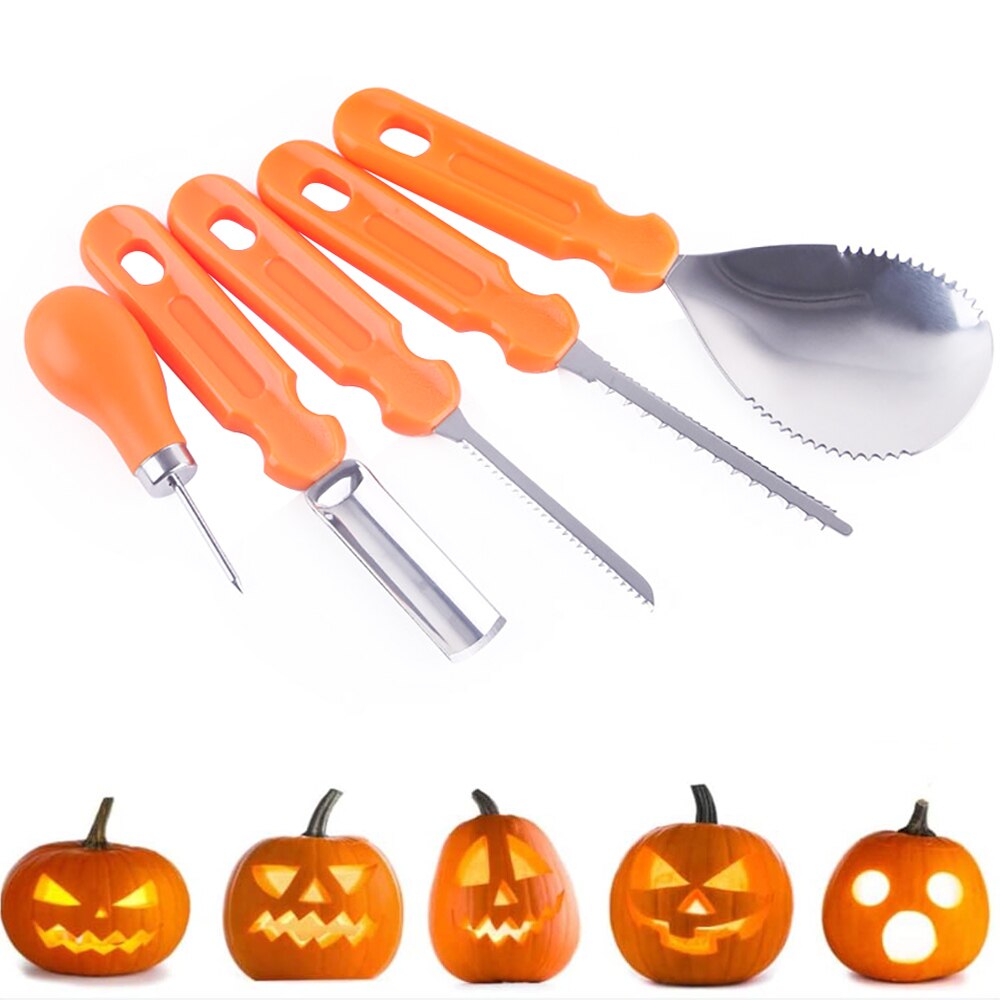 1 Set Halloween Pumpkin Cuttings Carving Kit Stainless Steel Durable Carving Tools For Fruit Vegetable Pumpkin Carving Knife Kit