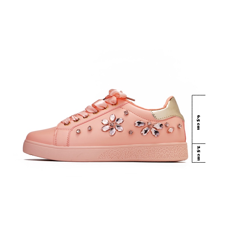Fujin – Espadrilles en cuir souple avec perles et strass pour femmes, chaussures plates, mocassins, baskets de fête,