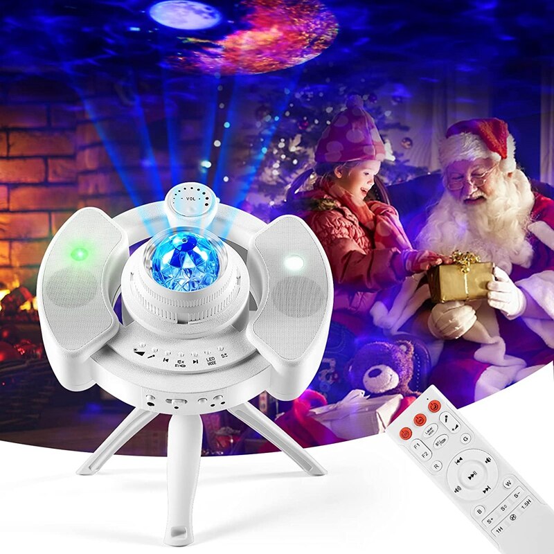 Full-4 In 1 Galaxy Projector Led Nachtlampje Met Dual Stereo Music Speaker Timer Star Sky Licht Voor kamer Decoratie