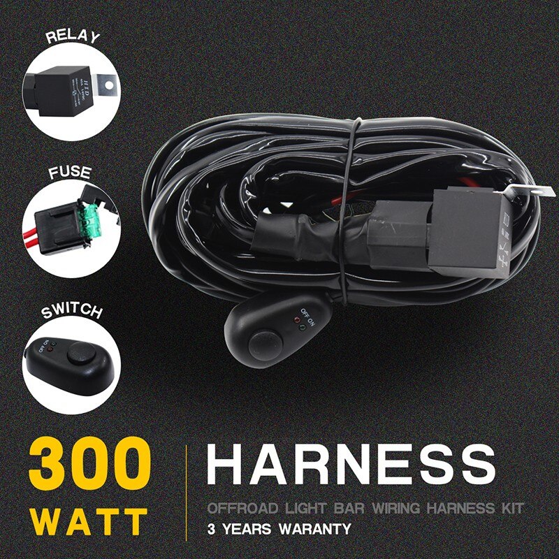 Universal 300W Car High-power Switch Wiring Harness Kit 14AWG Relay Fuse Set wiring harness For Car Work Lights Truck Motorcycle