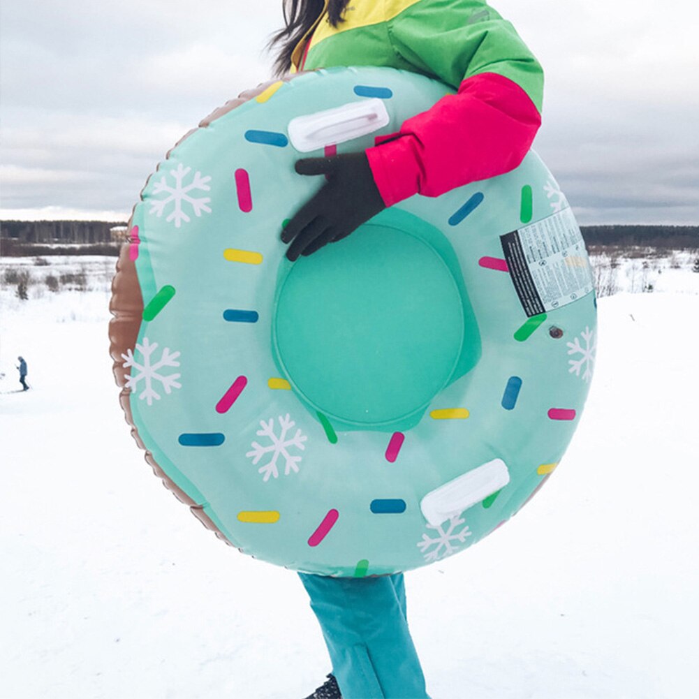 Adult Sport Kids Winter Lightweight Sled Snow Tube Thickened Wear Resistant Inflatable Flexible Outdoor Donut Shape Skiing Pad