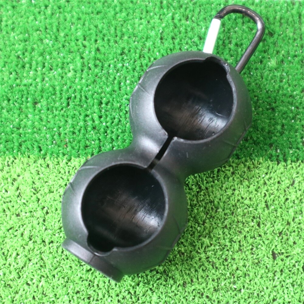 Golfbold beskyttelsesovertræk blød silikone taljeholder ærme opbevaringspose nøglering golf tilbehør til 2 bolde: Sort