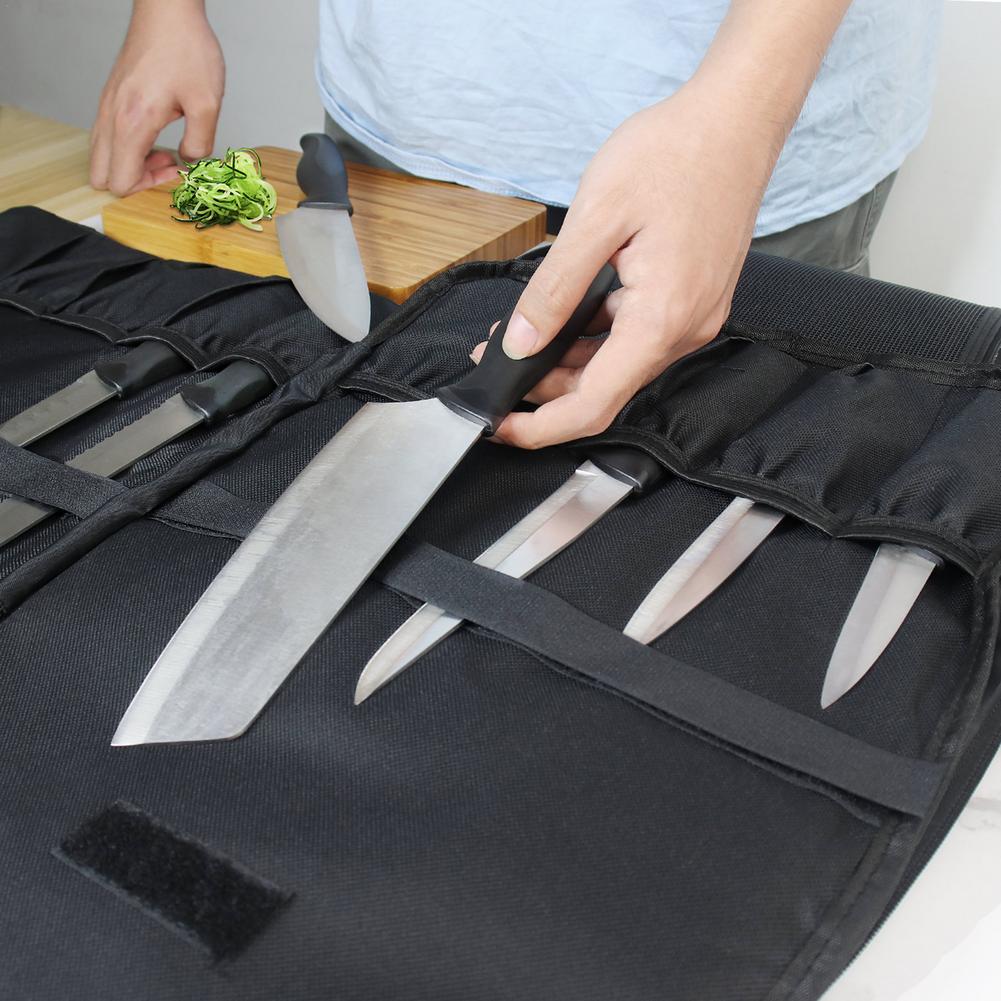 Multifunction handmade Chef Knife Bag Portable 21 Slots Cutlery Carrier Bag waterproof Oxford tool bag with zipper for Kitchen