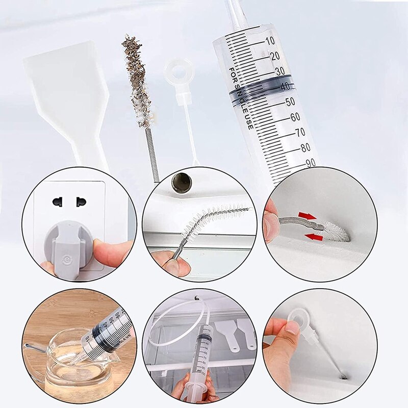 Koelkast Afvoer Gat Cleaning Kit, Deicing Scoop Afvoer Gat Remover Herbruikbare Koelkast Cleaner, Pijp Schoonmaken Spiraal
