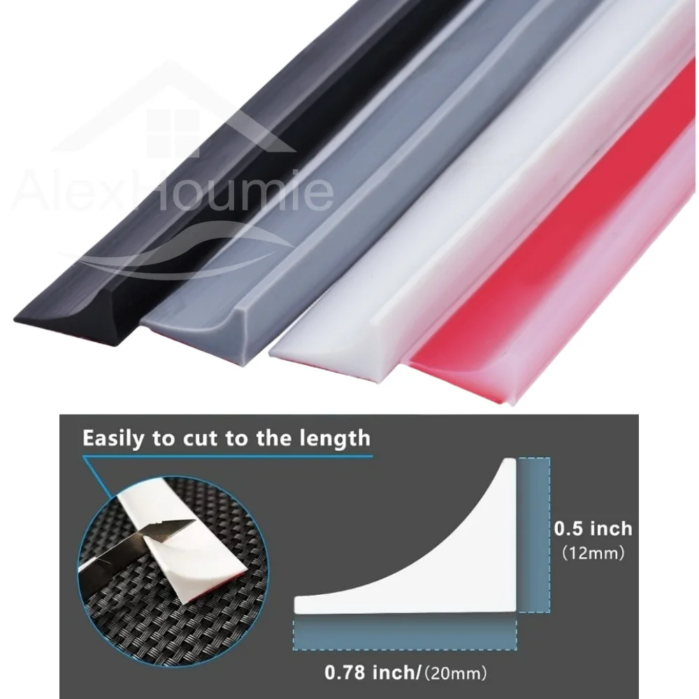 Tapón de agua de silicona autoadhesivo para baño, tira de retención de agua, puerta de baño plegable, lavadora, barrera de presa de ducha