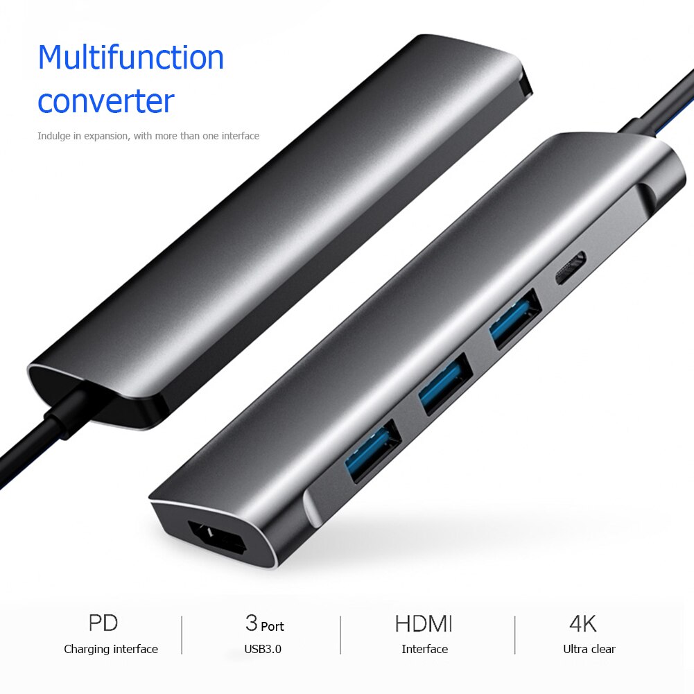 Station d'accueil USB 5 en 1 HUB type-c à USB-C USB3.0 1080P HDMI PD convertisseur de taux de Transmission élevé Stations d'accueil pour ordinateur portable