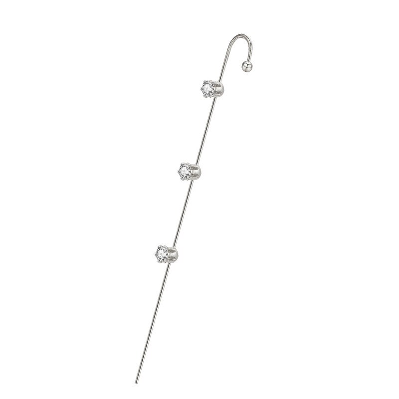 Boucles d'oreilles asymétriques Ins Style oreille strass boucles d'oreilles mignon percé Punk oreille bijoux rond Contour oreille os: 1
