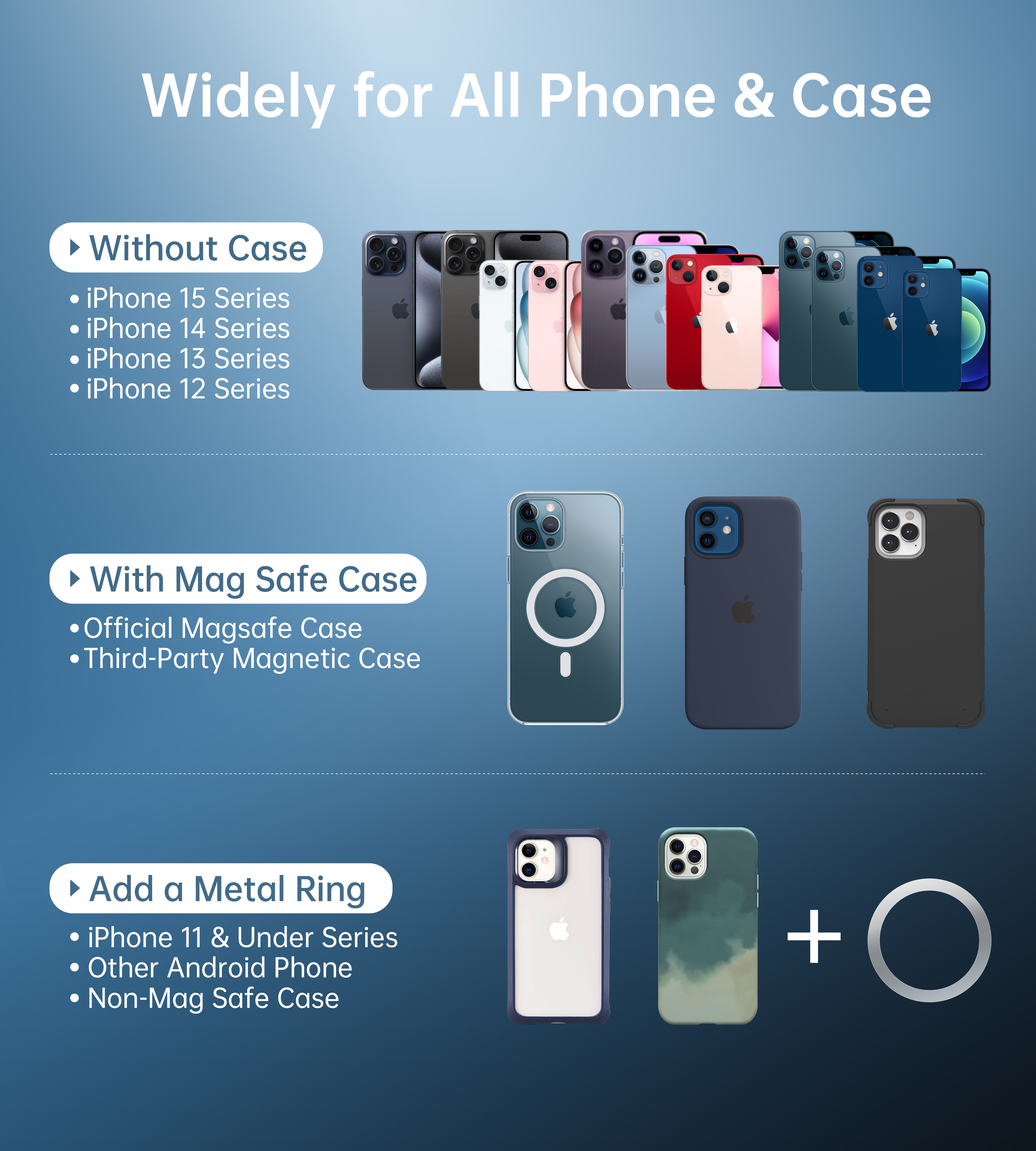 Suporte magnético para carro, dispositivo eletrônico portátil para iphone 16/15/14/13/12 pro max mini plus, todos os telefones e capas