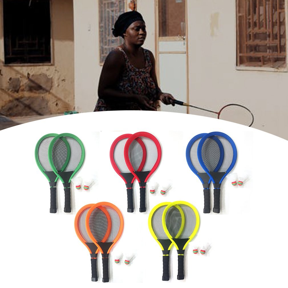 Luminous Badminton Racket Set Night Light Badmiton Ball with Racket Kit Light for Kids Chlidren Begginers Family