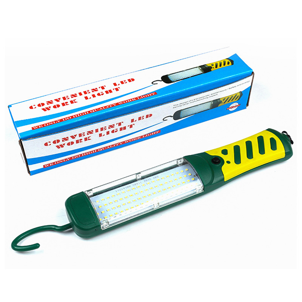 1PC Tragbare Super helle Sicherheit LED Notfall Arbeit Licht Kolben 80 LED Magnetische Auto Inspektion Reparatur Handheld Arbeit Lampe hangable: Gelb Grün / uns Stecker