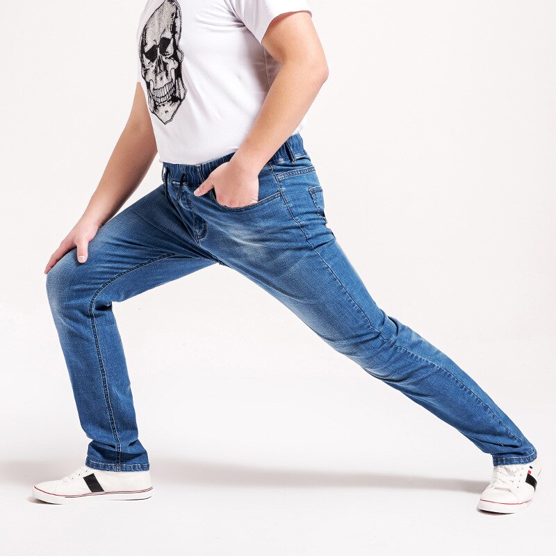 men jeans, extra fat, tight waist jeans, loose jeans Straight pants plus size L--6XL