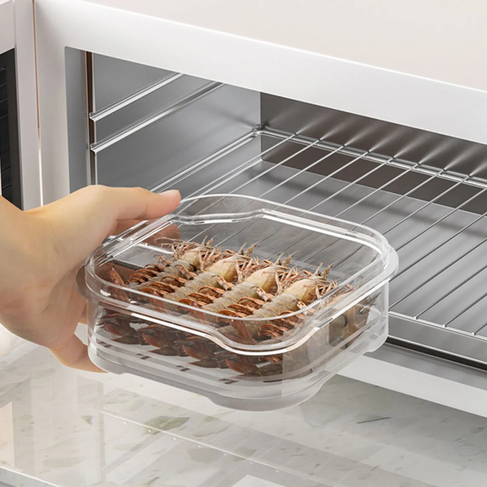 Conteneurs de stockage des aliments avec couvercle, Mini réfrigérateur Transparent, viande, légumes, conservation de la fraîcheur, boîte de rangement pour la cuisine, 5/1 pièces